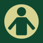 Icon of a person on a green background.