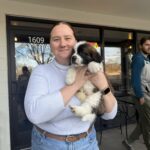 Portrait of Amelia Gray and her dog