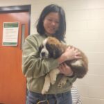 Portrait of Zhi Mei Maria Lee and her dog