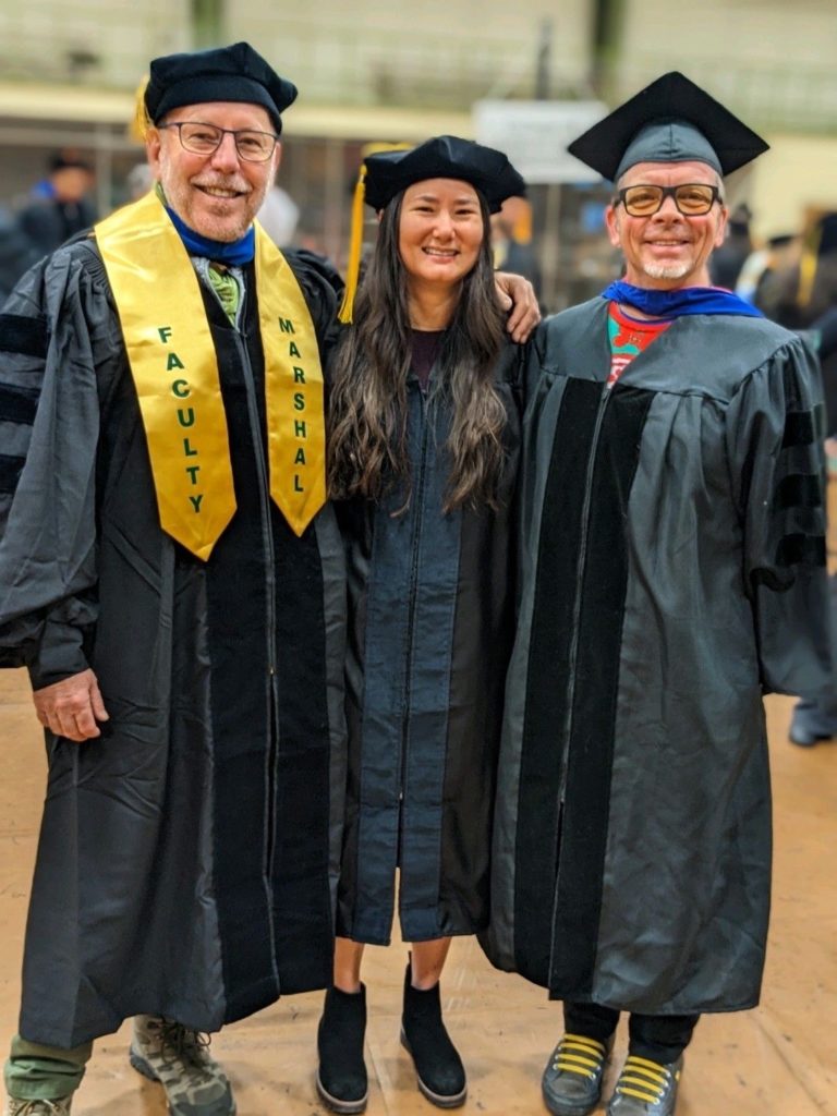Julianna Sun PhD graduation with Glenn Telling and Mark Zabel.
